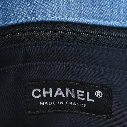 Chanel Denim Embroidered Medium Perfume Bottle Flap Light Blue 6 of 9