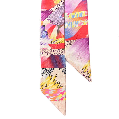 Hermes Silk All Over Marble Silk Twilly Rose Multicolor Ocre 2 of 4