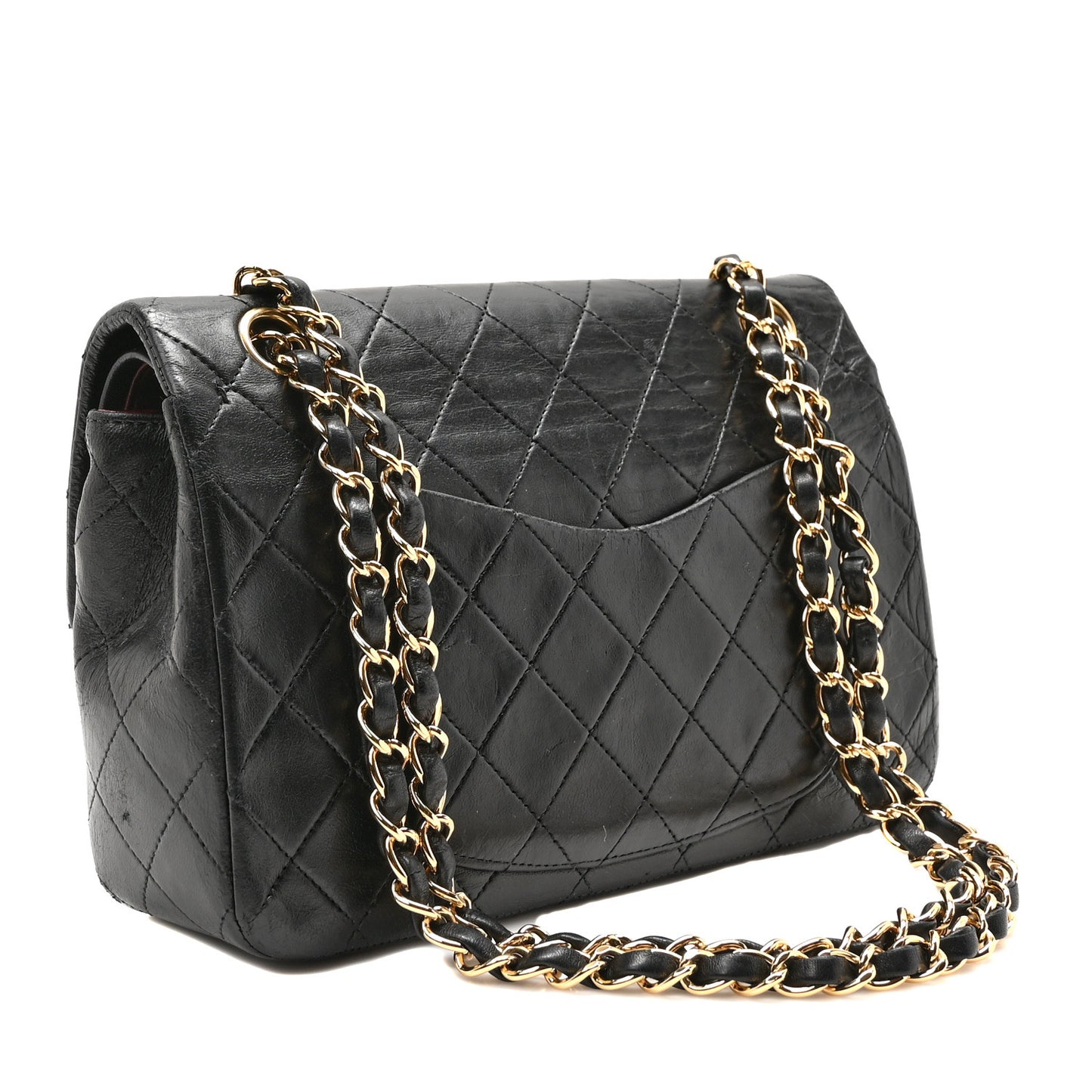 Lambskin Quilted Small Double Flap Black