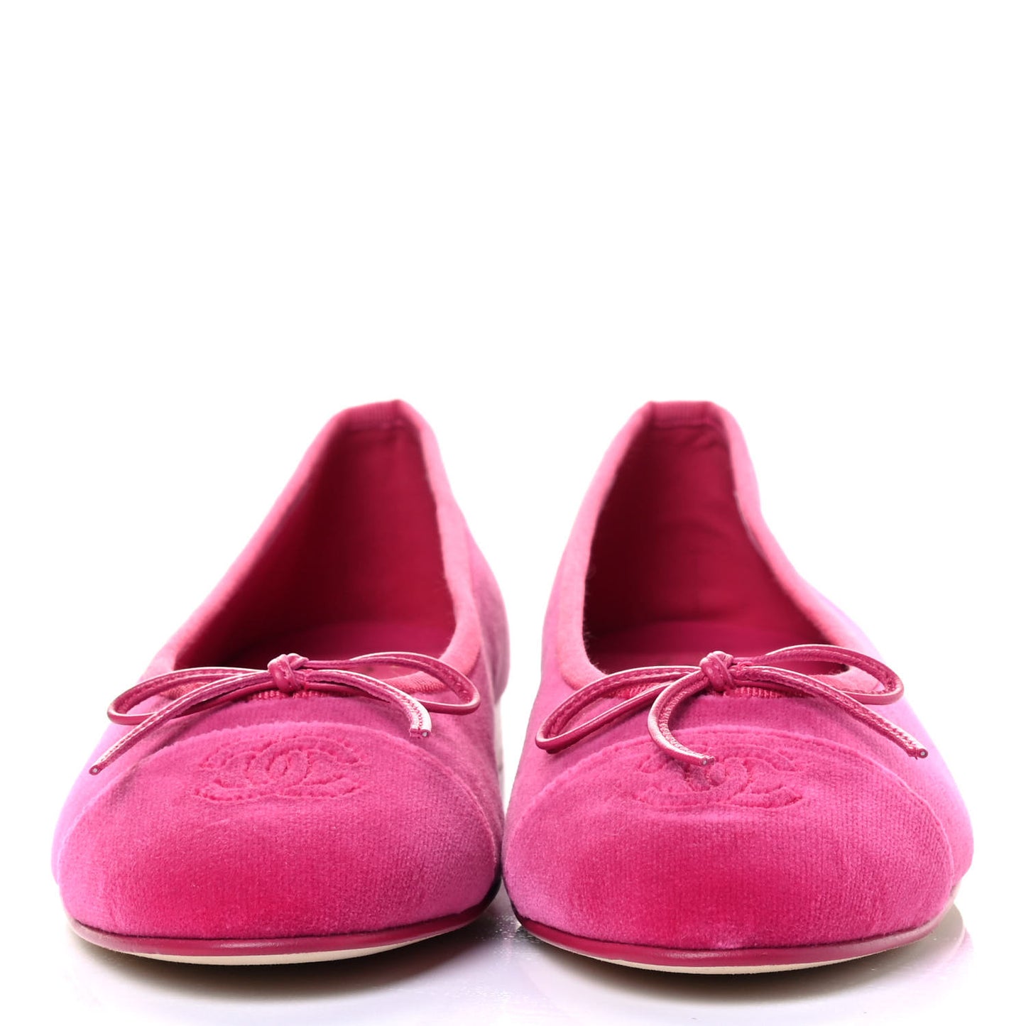 Velvet Cap Toe Ballerina Flats 38 Pink