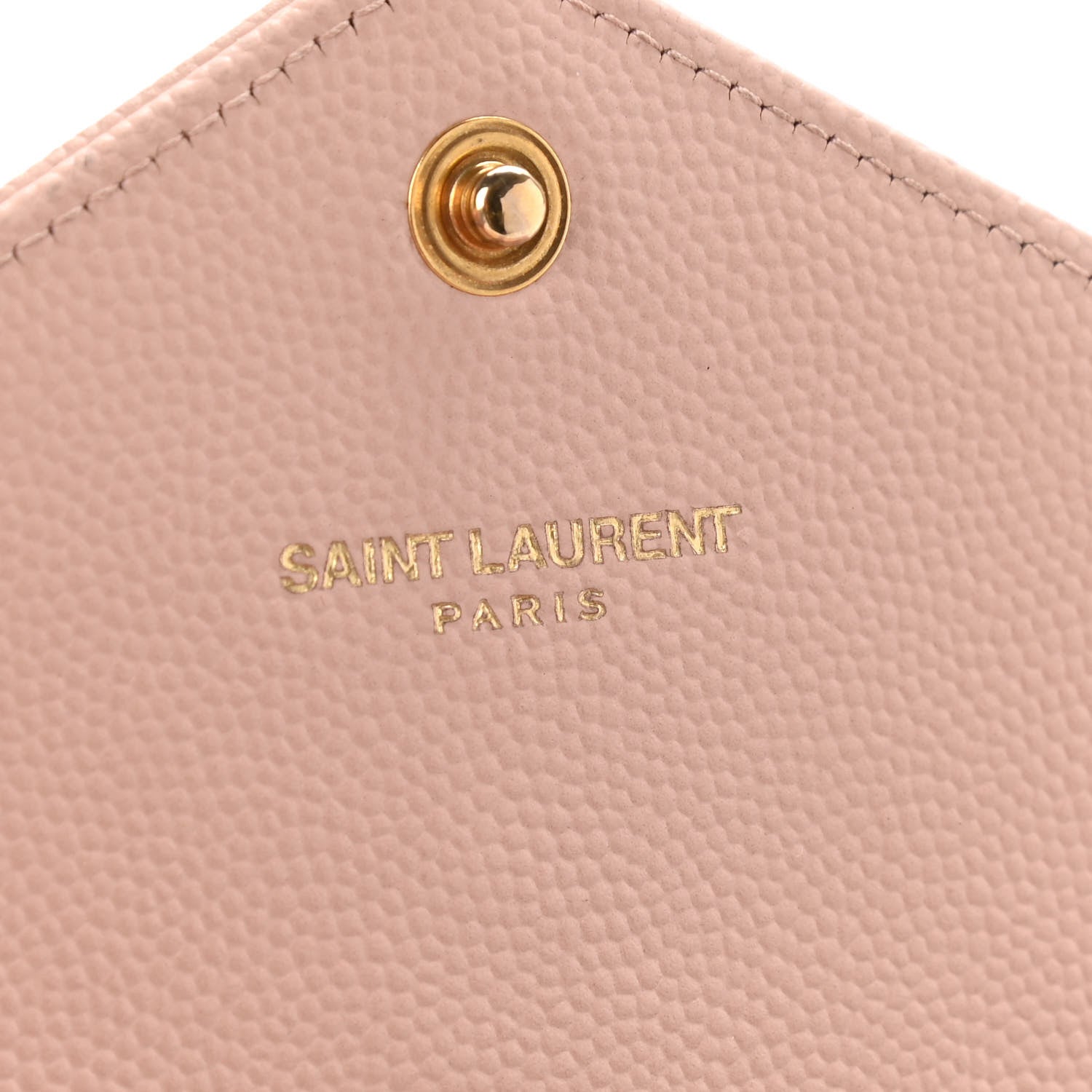 Saint Laurent Grain De Poudre Matelasse Chevron Monogram Flap Wallet Pale Pink 6 of 14