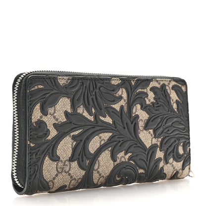 Gucci GG Supreme Monogram Arabesque Zip Around Wallet Black 4 of 6