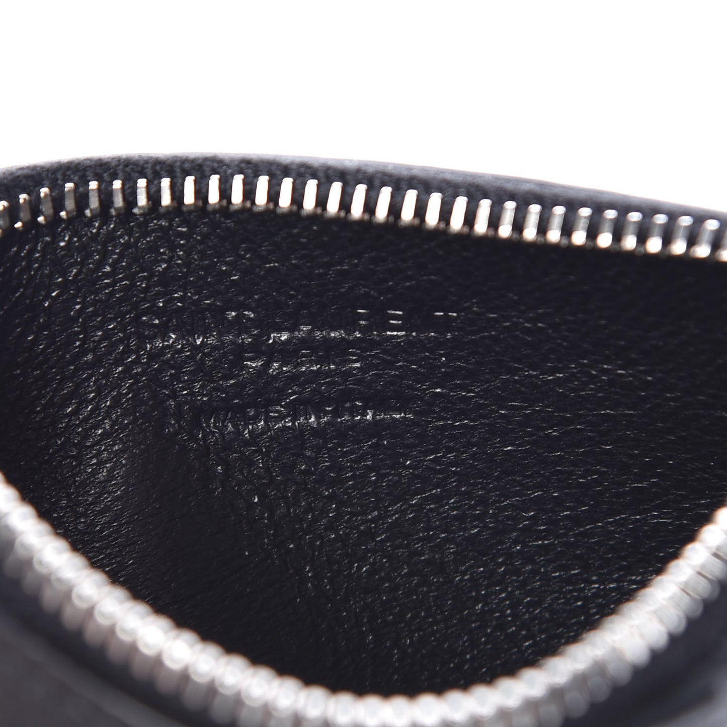 Grained Calfskin 5 Fragments Zip Pouch Card Holder Black