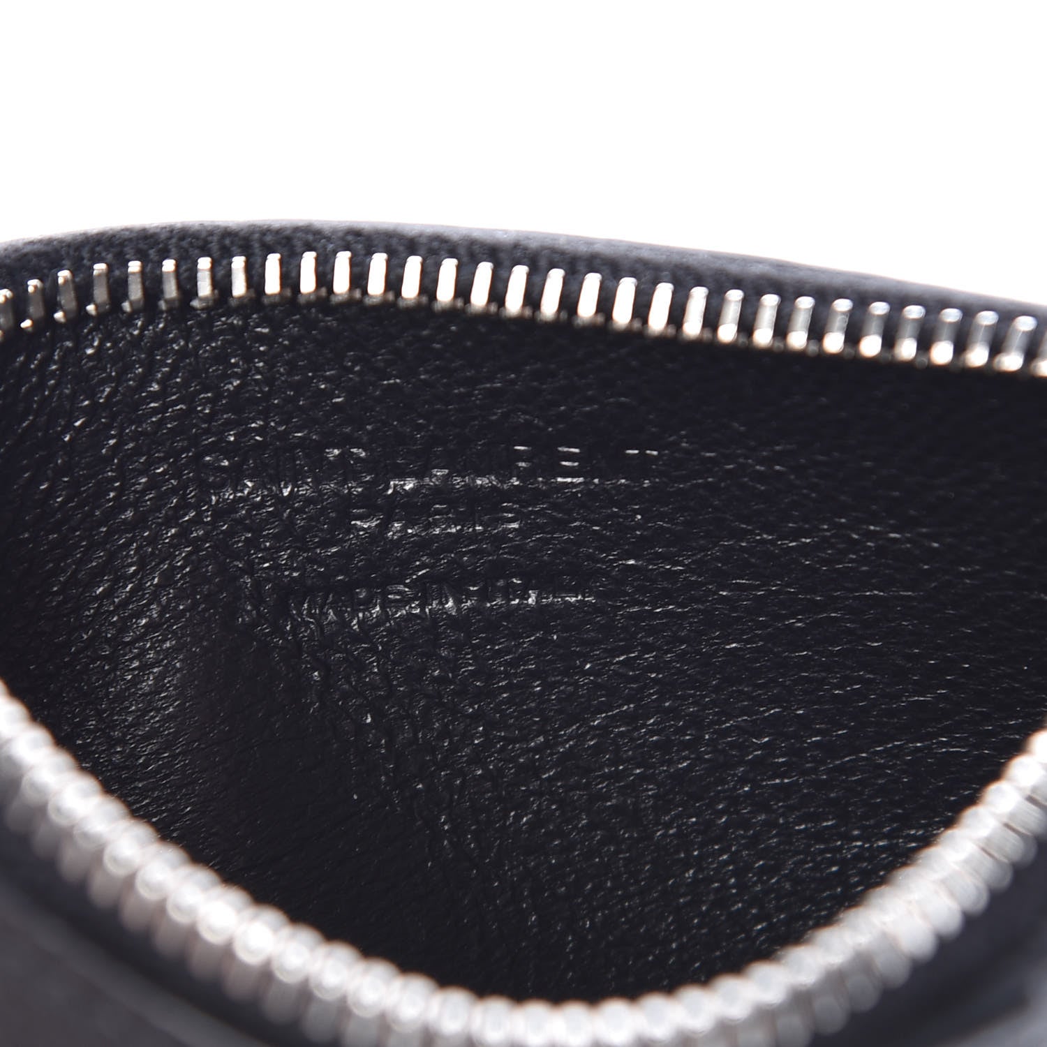 Saint Laurent Grained Calfskin 5 Fragments Zip Pouch Card Holder Black 6 of 7