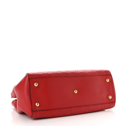 Gucci Guccissima Signature Medium Shoulder Tote Bag Red 4 of 10