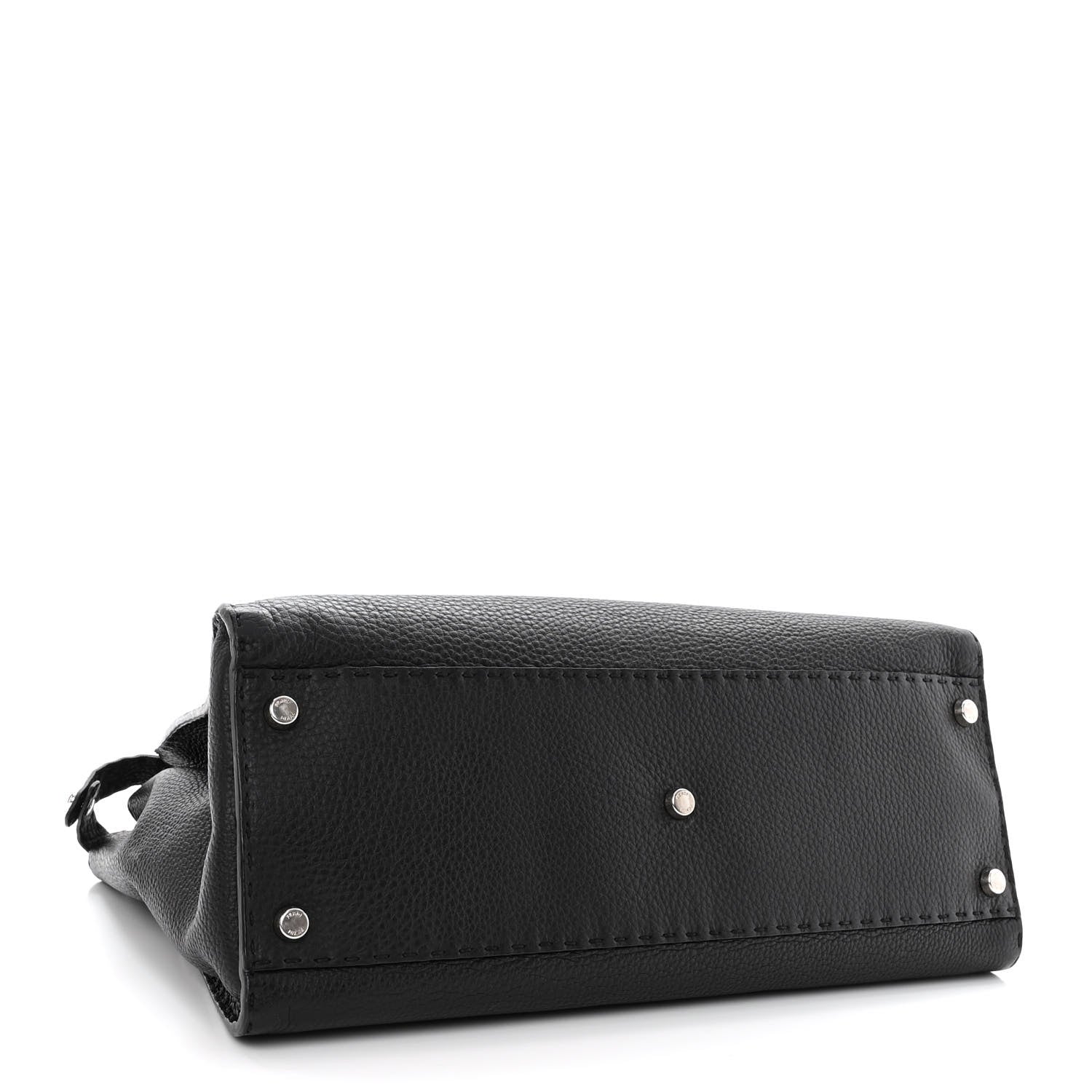 Fendi Cuoio Romano Selleria Bi-Color Large Peekaboo Iconic Satchel Black Mou 4 of 13