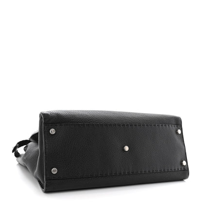 Fendi Cuoio Romano Selleria Bi-Color Large Peekaboo Iconic Satchel Black Mou 4 of 13