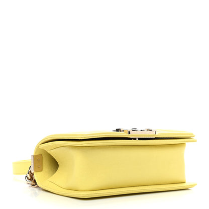 Chanel Caviar Chevron Quilted Small Boy Flap Yellow 4 of 9