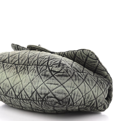 Chanel Denim Quilted Denimpression Flap Green Black 9 of 10
