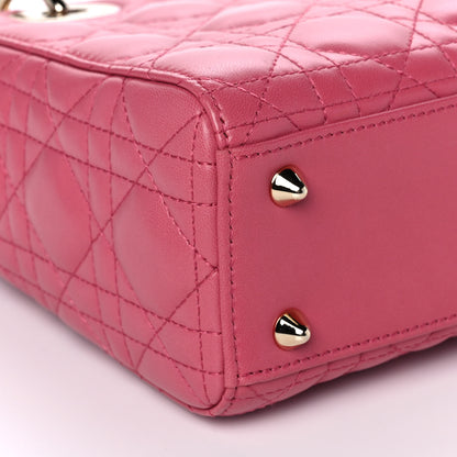 Christian Dior Lambskin Cannage Small Lady Dior Fraise 9 of 13