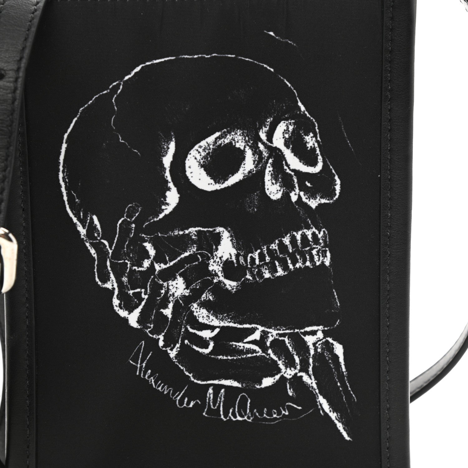 Alexander McQueen Calfskin Nylon Mini Skull Crossbody Bag Black 6 of 9