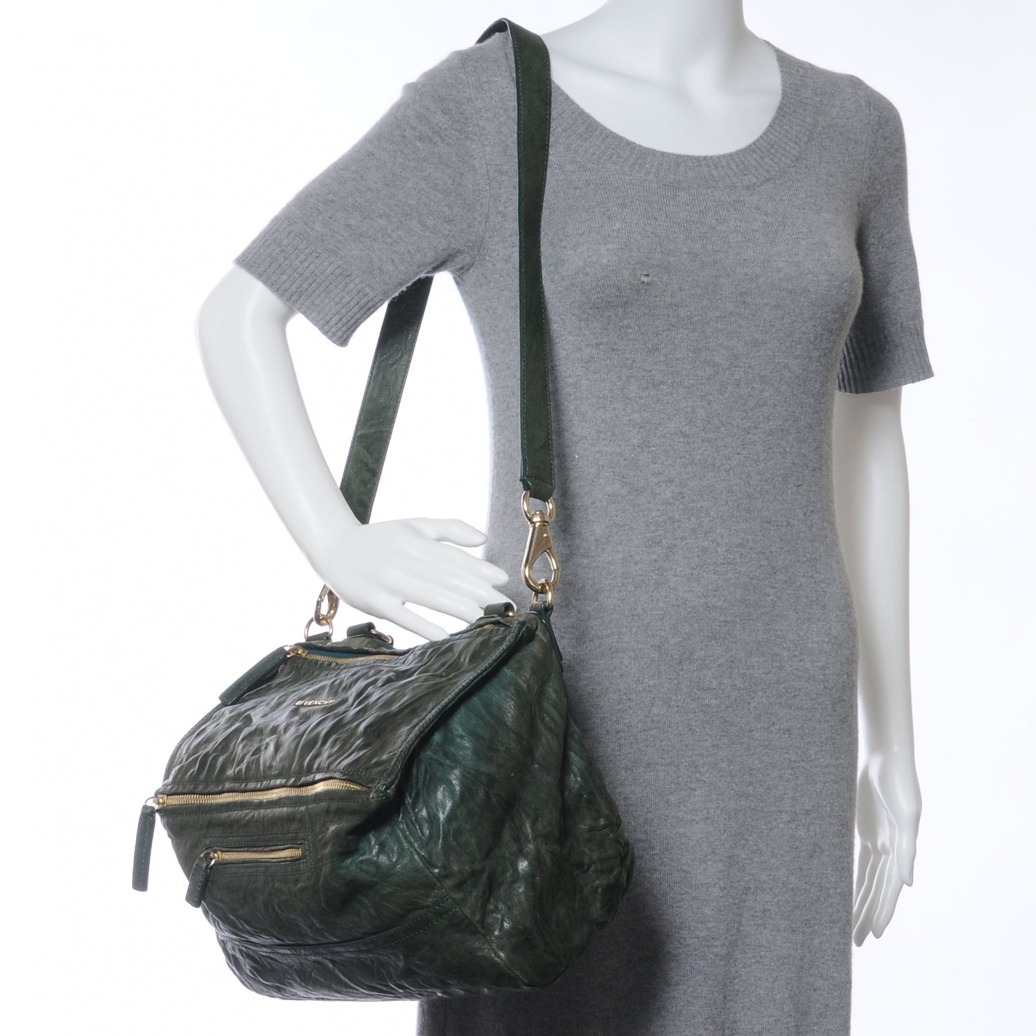 Givenchy Textured Sheepskin Medium Pandora Bag Khaki 2 of 9