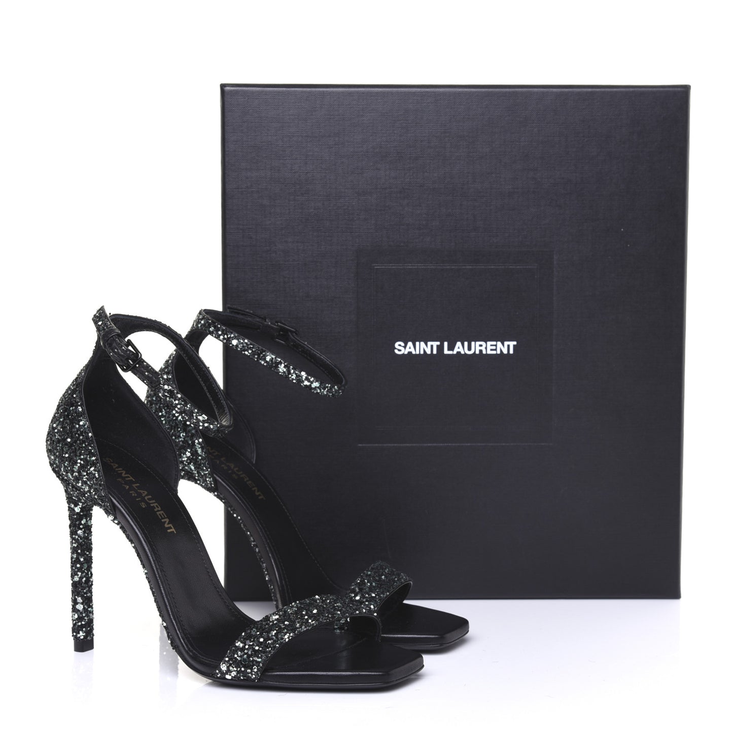 Glitter Amber 105 Ankle Strap Sandals 35.5 Black