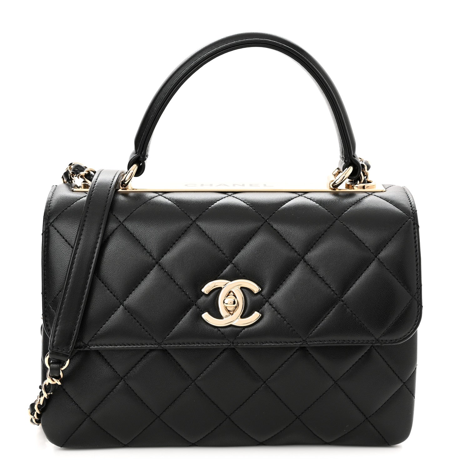 Chanel Lambskin Quilted Small Trendy CC Dual Handle Flap Bag Black 1 of 10