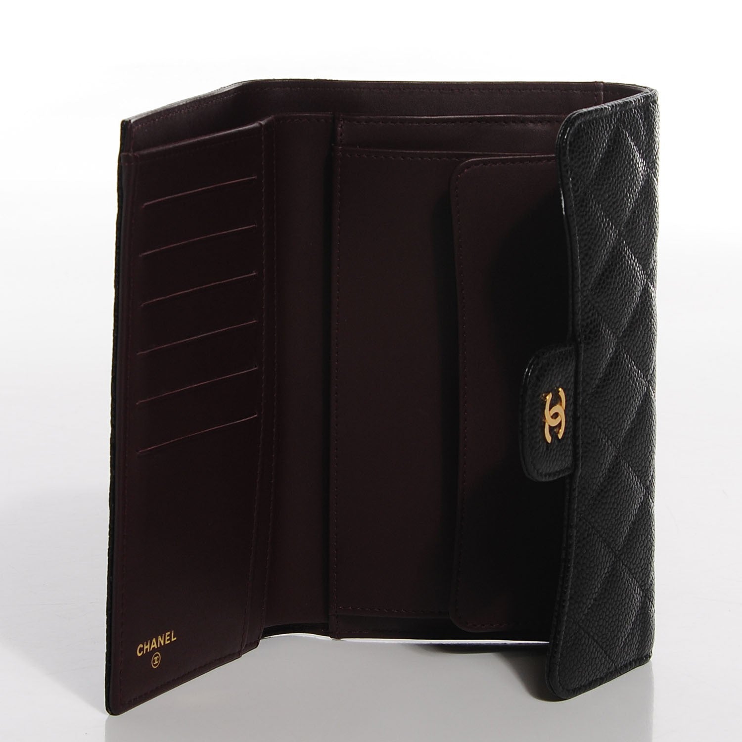 Chanel Caviar Quilted Long Flap Wallet Black 5 of 8