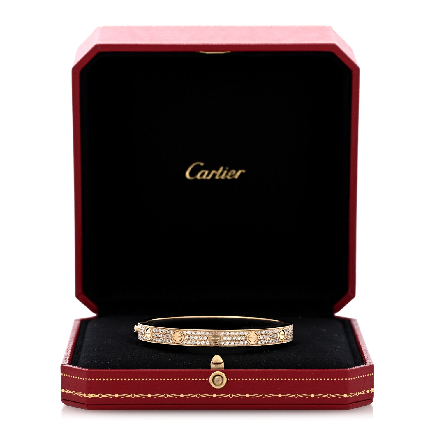 Cartier 18K Yellow Gold Diamond LOVE    Paved Bracelet 17 7 of 7