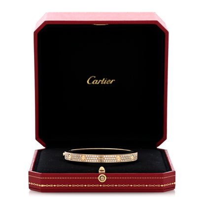 Cartier 18K Yellow Gold Diamond LOVE    Paved Bracelet 17 7 of 7