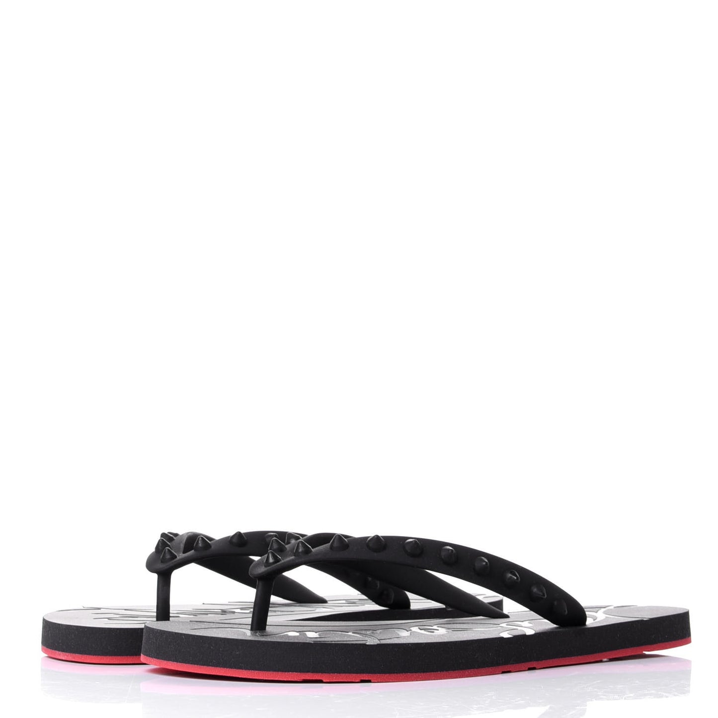 Rubber Spike Loubi Donna Flip Flop 38 Black
