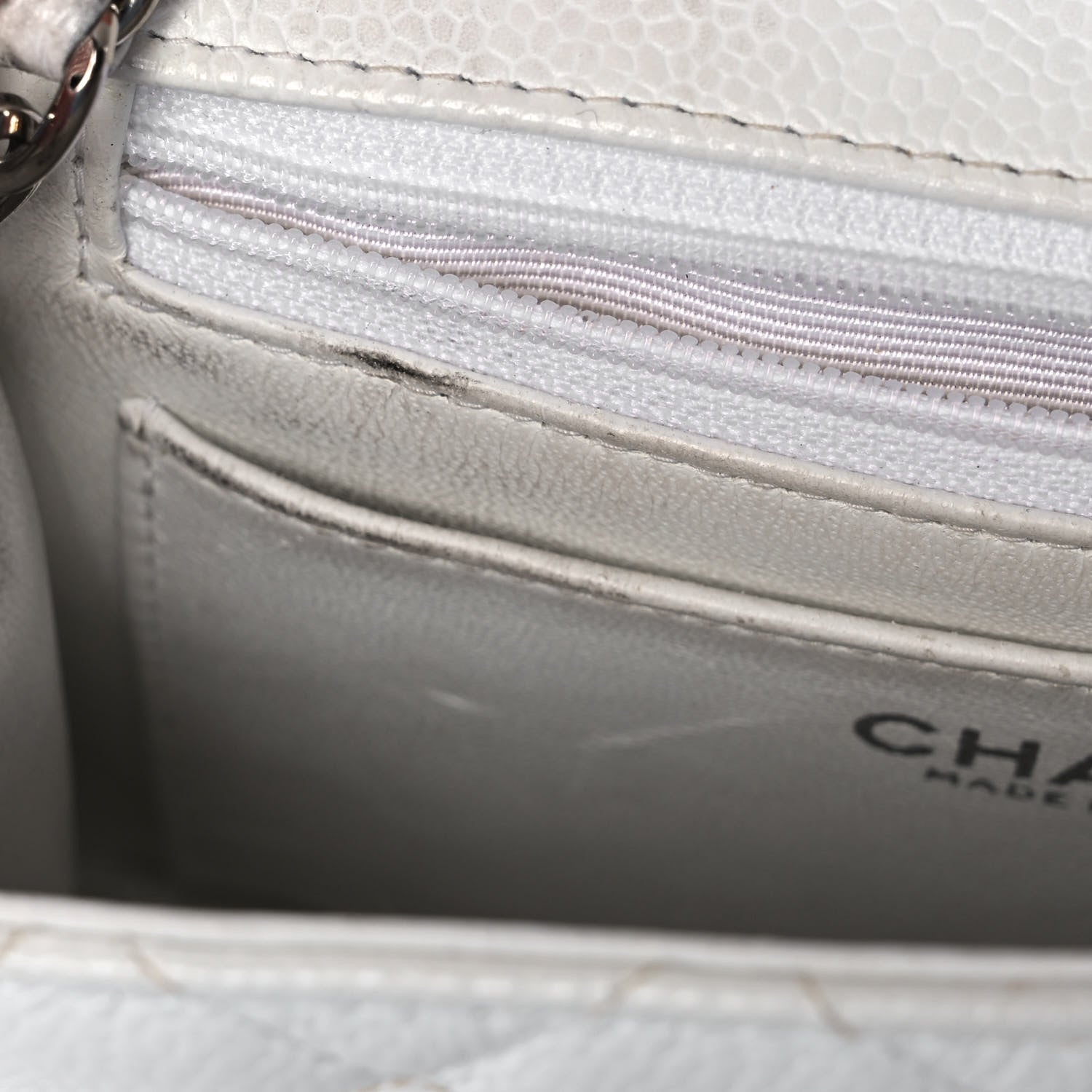 Chanel Caviar Quilted Mini Square Flap White 11 of 13