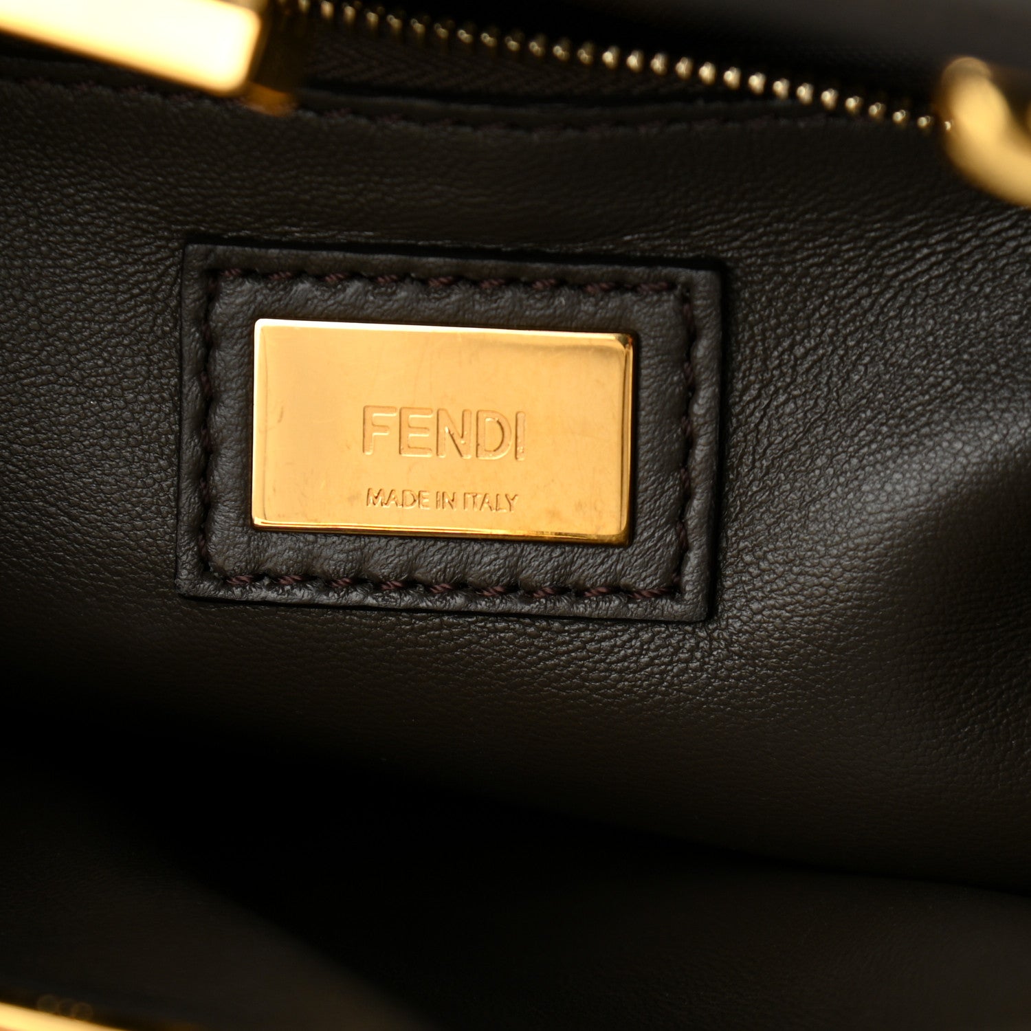 Fendi Nappa Mini Peekaboo Iconic Satchel Carbone 6 of 13