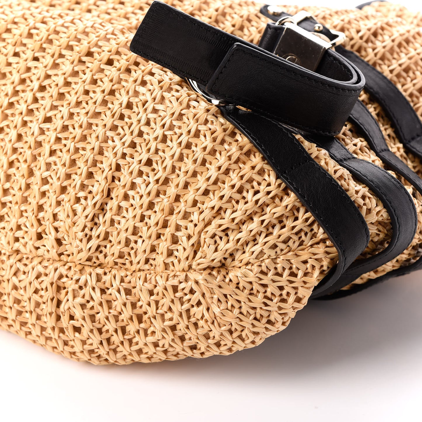 Woven Raffia Bali Hobo Taupe