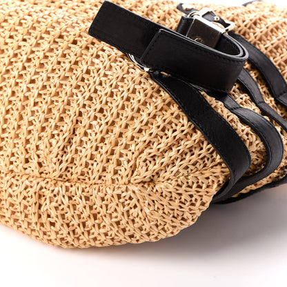 Jimmy Choo Woven Raffia Bali Hobo Taupe 9 of 9