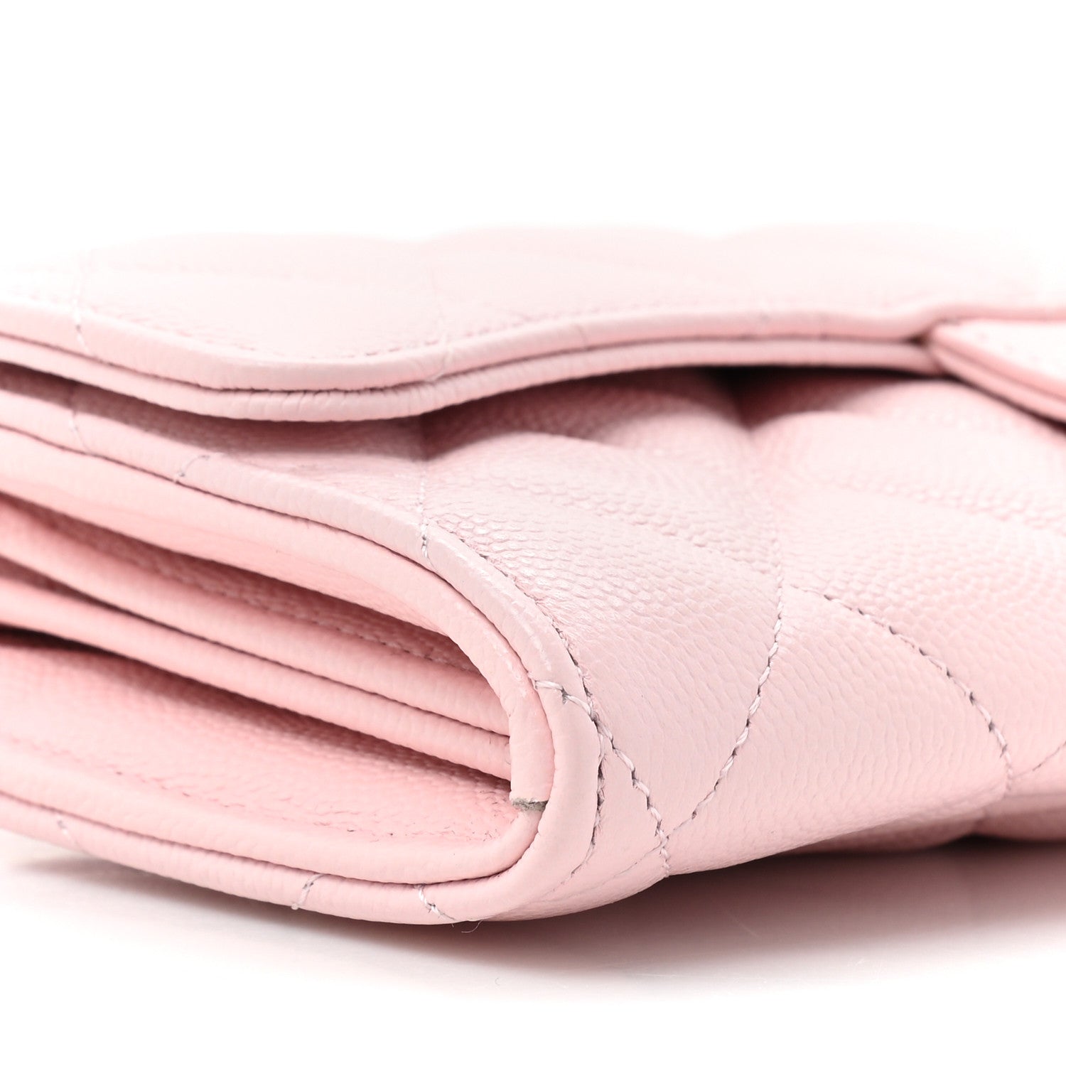 Chanel Caviar Quilted Large Gusset Flap Wallet Light Pink 12 of 13