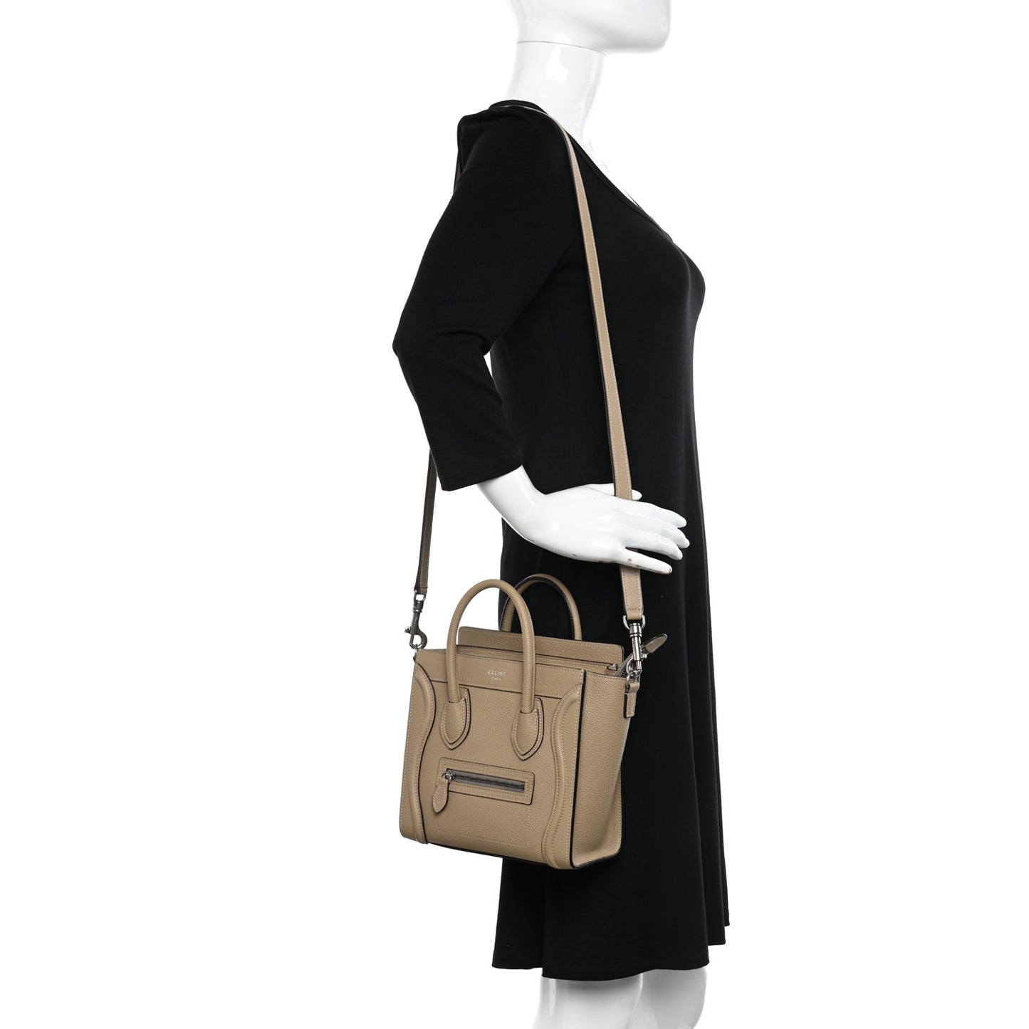Drummed Calfskin Nano Luggage Dune