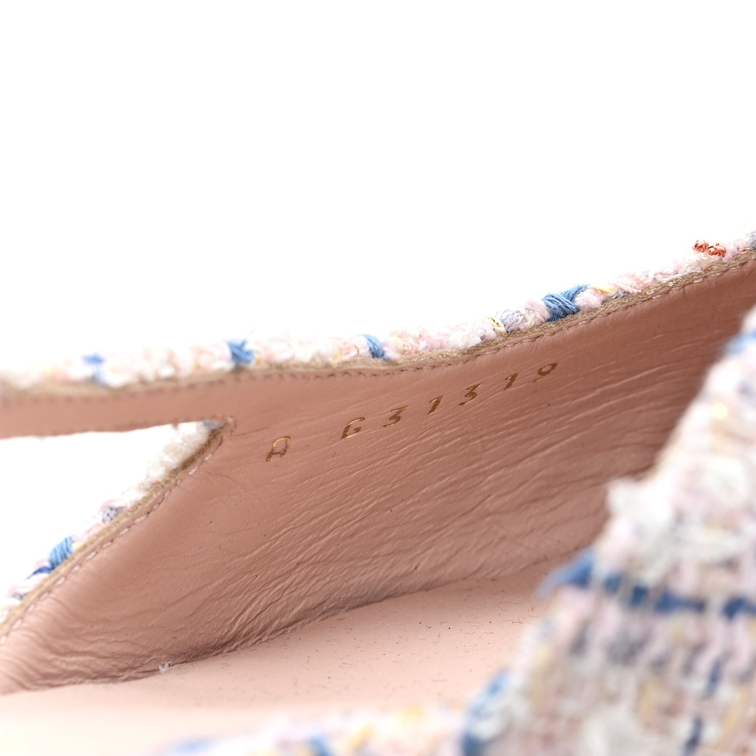 Chanel Tweed Grosgrain Cap Toe CC Slingback Flat 38.5 Pink Multicolor 9 of 10