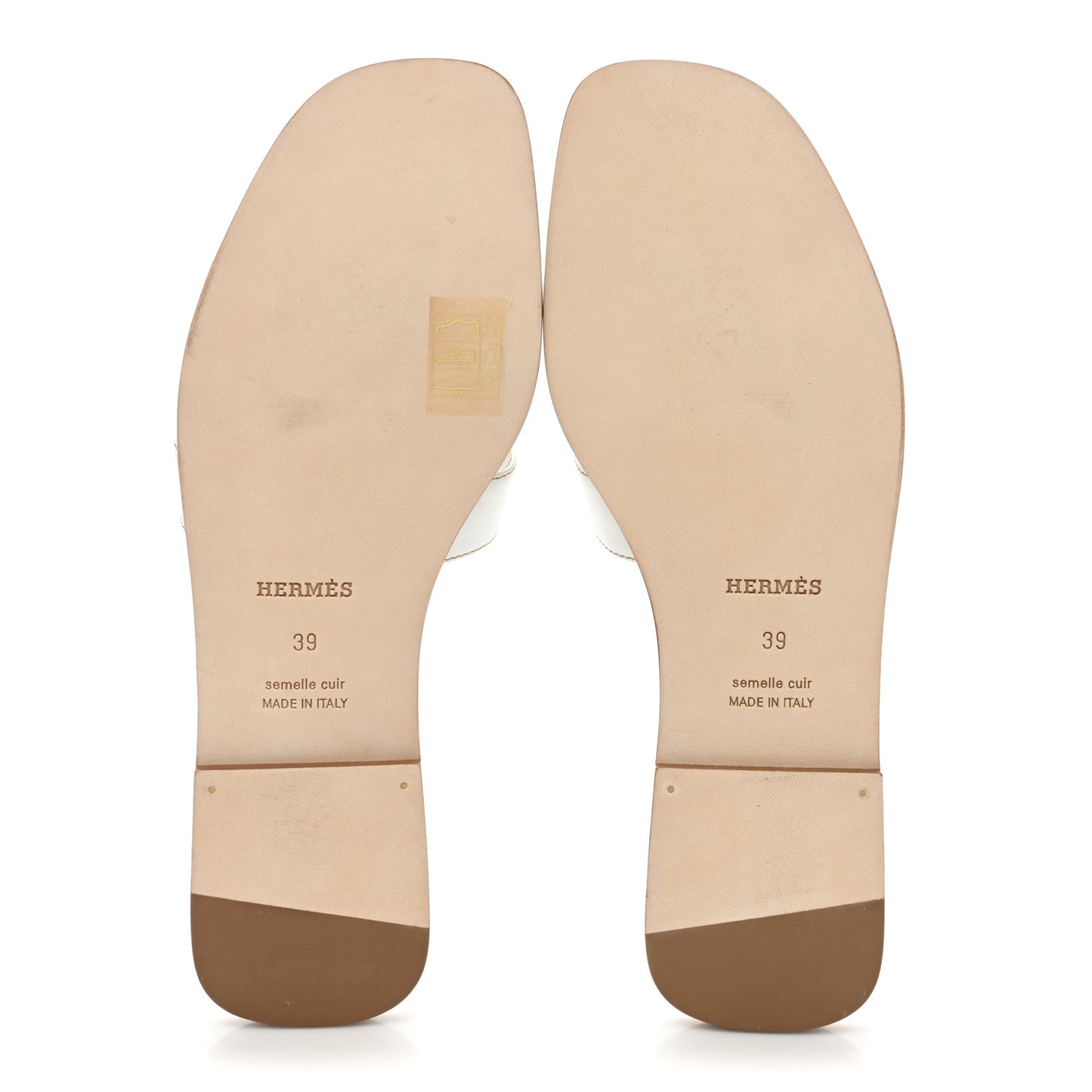 Box Calfskin Oran Sandals 39 White