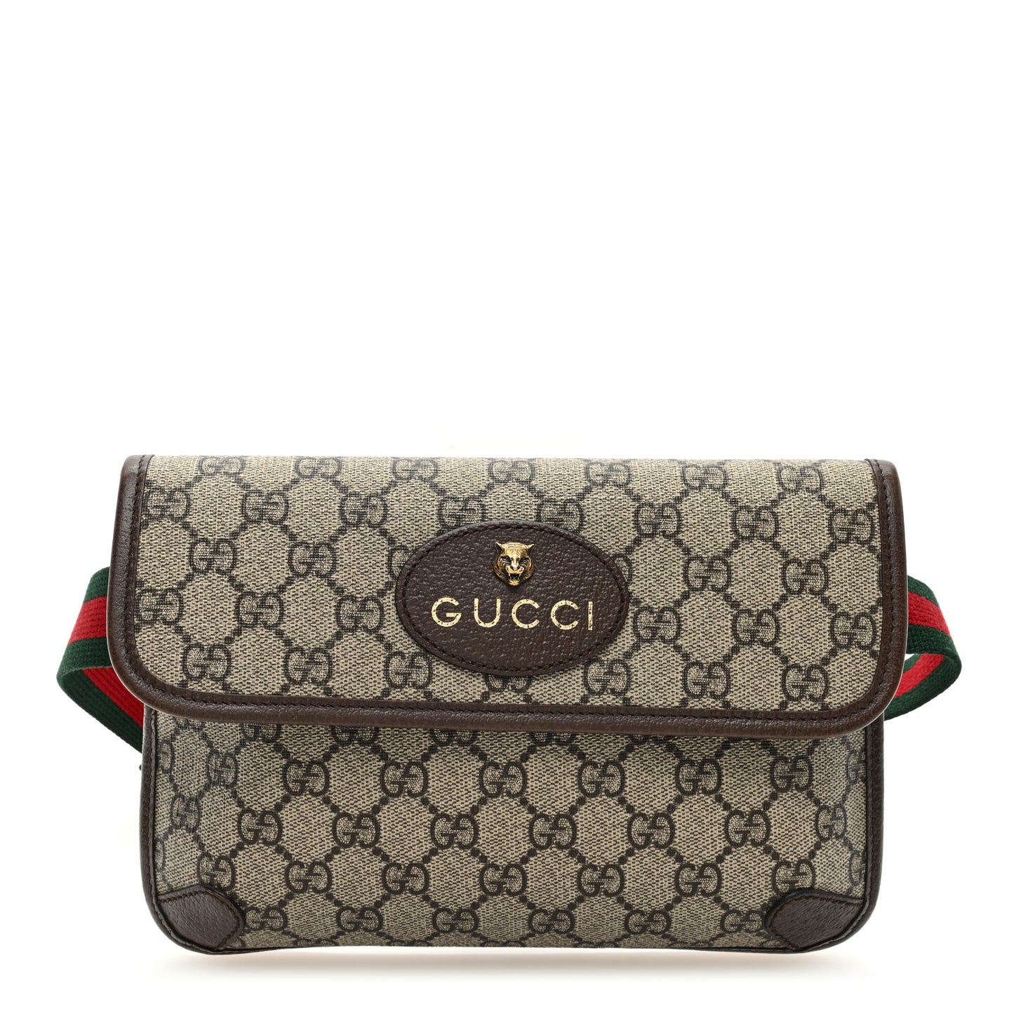 GG Supreme Monogram Neo Vintage Web Belt Bag Brown