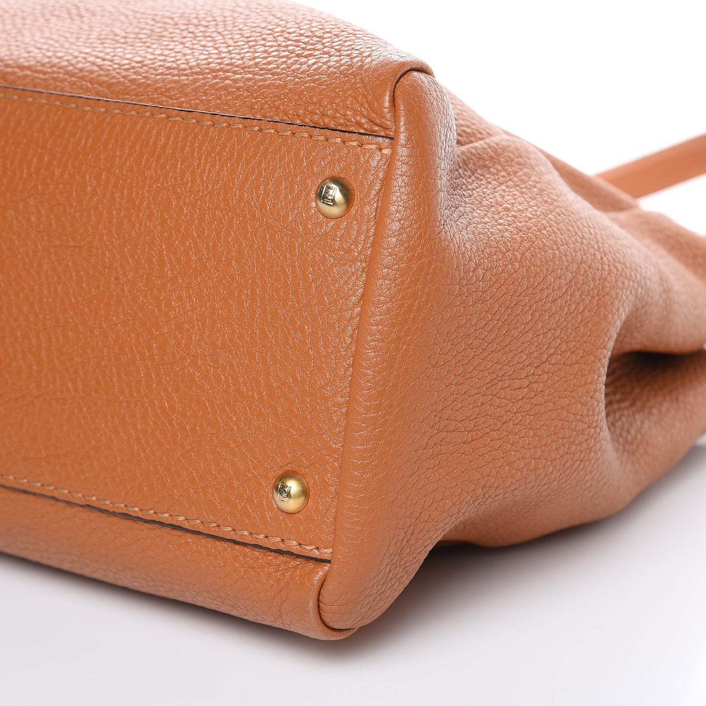 Cuoio Romano Raffia Selleria Large Peekaboo Iconic Satchel Caramel