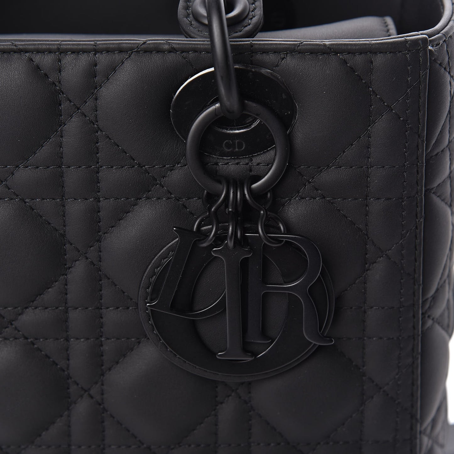 Ultra Matte Calfskin Cannage Medium Lady Dior Black