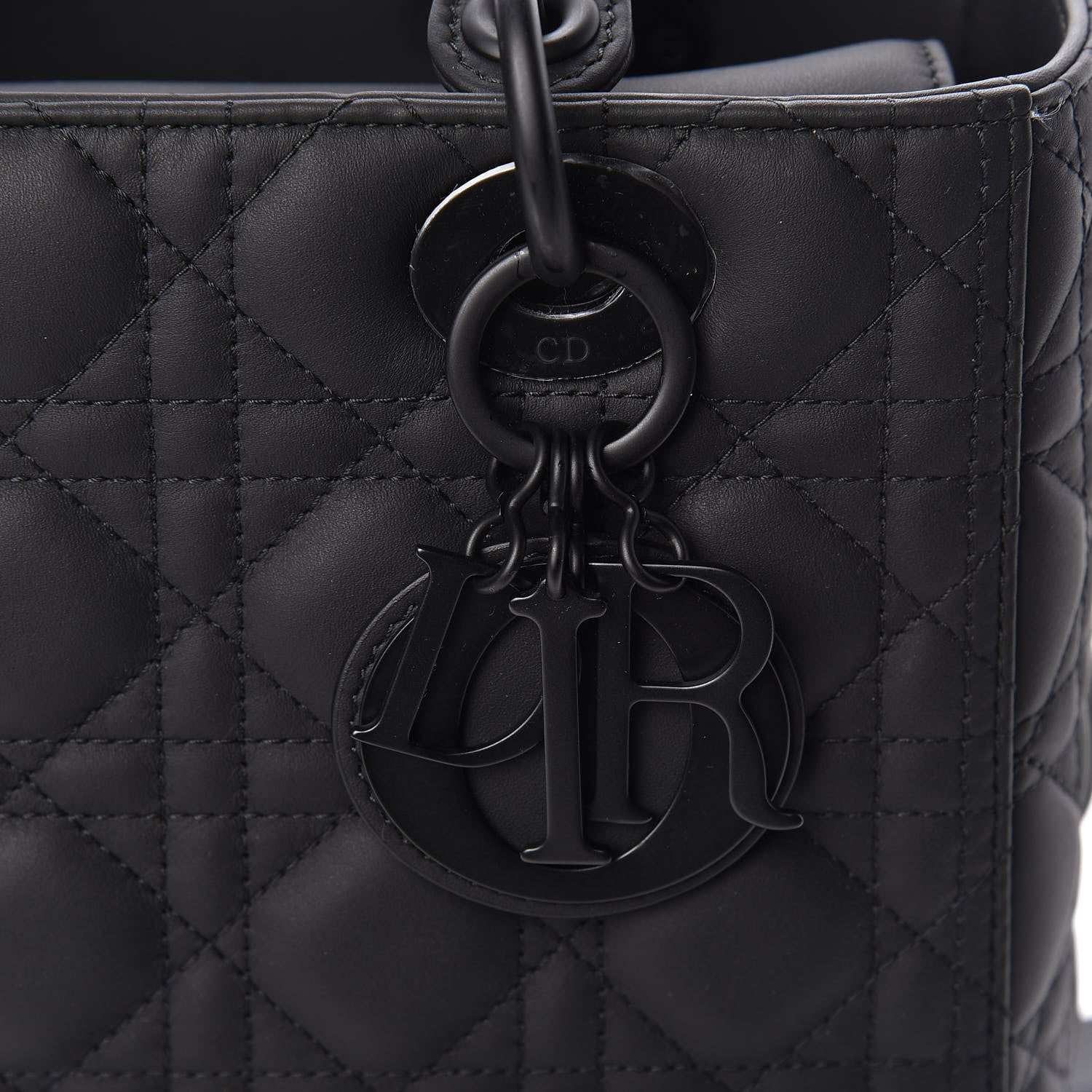 Christian Dior Ultra Matte Calfskin Cannage Medium Lady Dior Black 15 of 15
