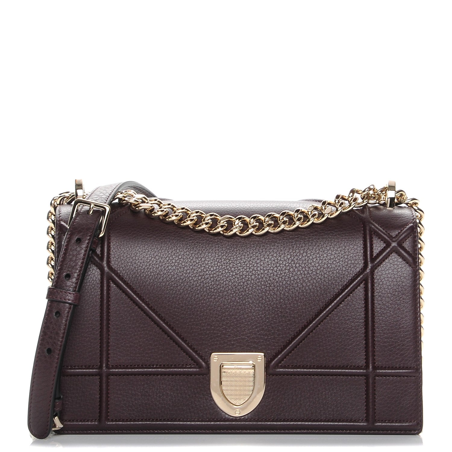 Christian Dior Grained Calfskin Medium Diorama Flap Bag Amaranth 1 of 10