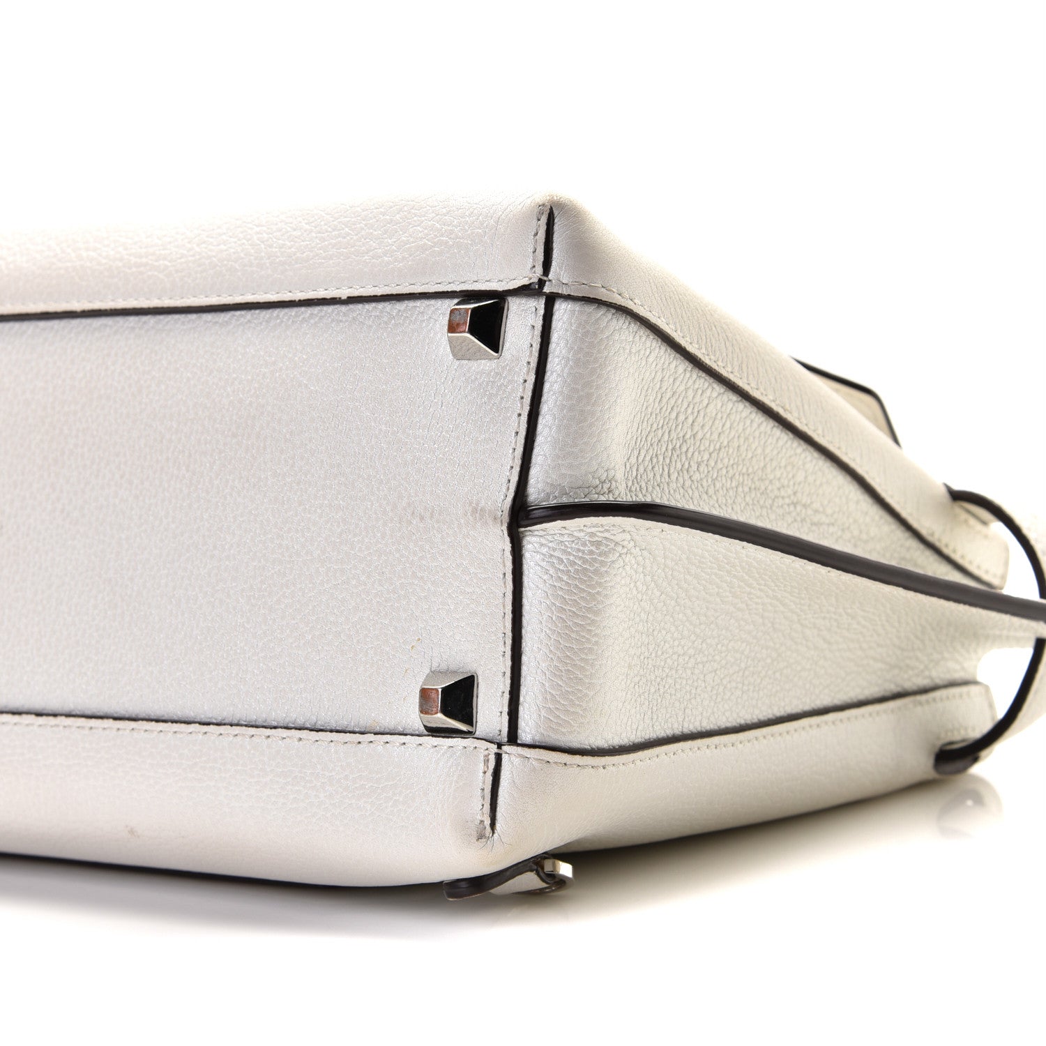 MCM Grained Calfskin Medium Milla Convertible Backpack White Flake 6 of 11
