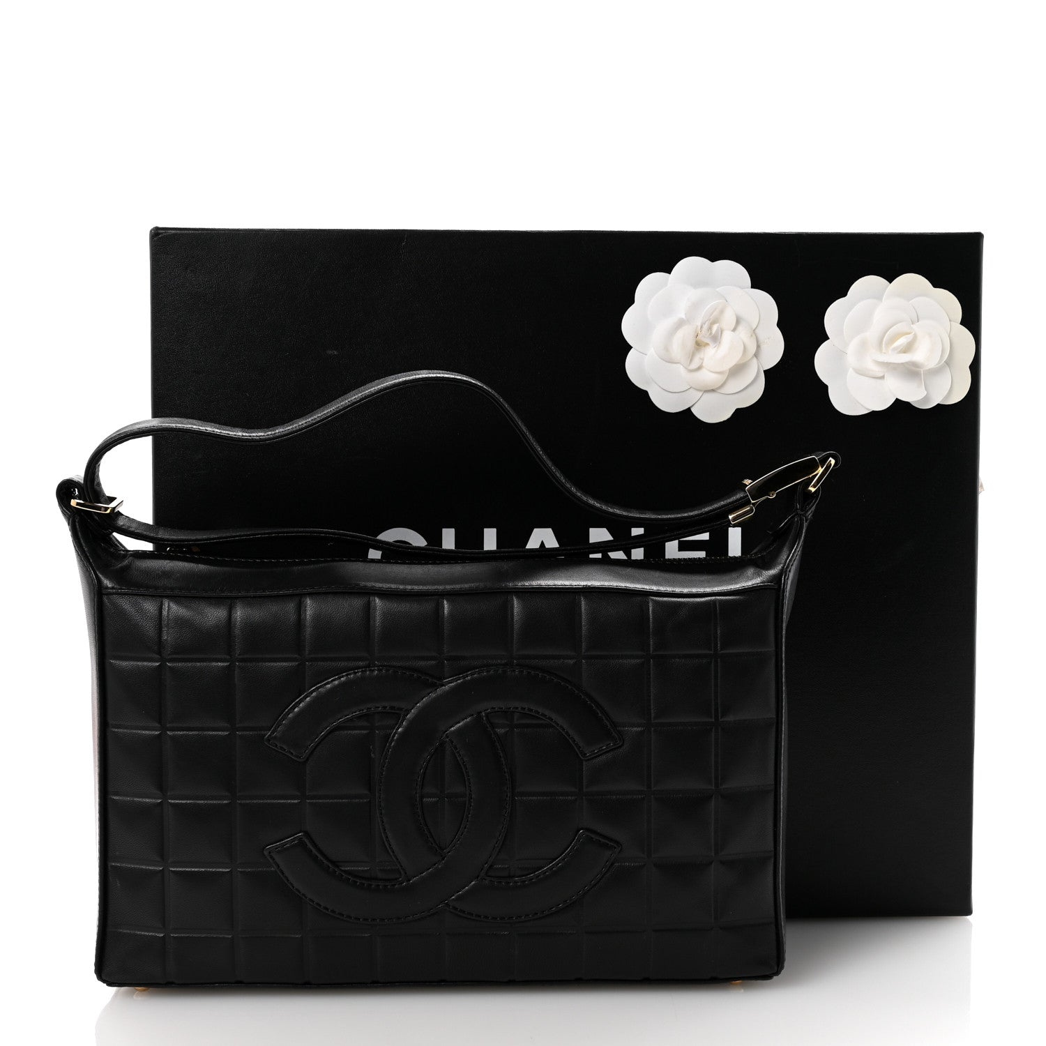 Chanel Lambskin Quilted Medium Chocolate Bar Shoulder Bag Black 10 of 10