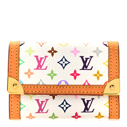 Louis Vuitton Monogram Multicolor Porte-Monnaie Plat Coin Purse White 1 of 6
