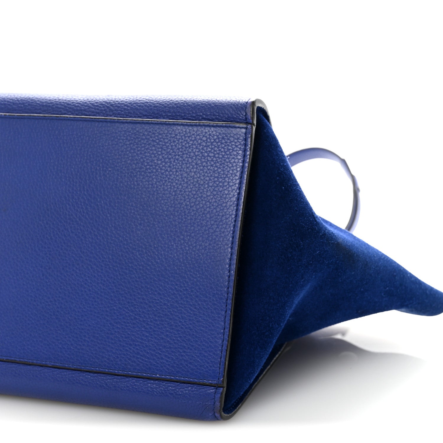 Celine Drummed Calfskin Suede Medium Trapeze Indigo 9 of 9