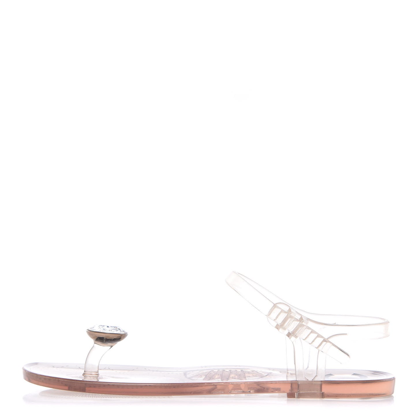 Jelly Crystal CC Thong Sandals 36 Clear