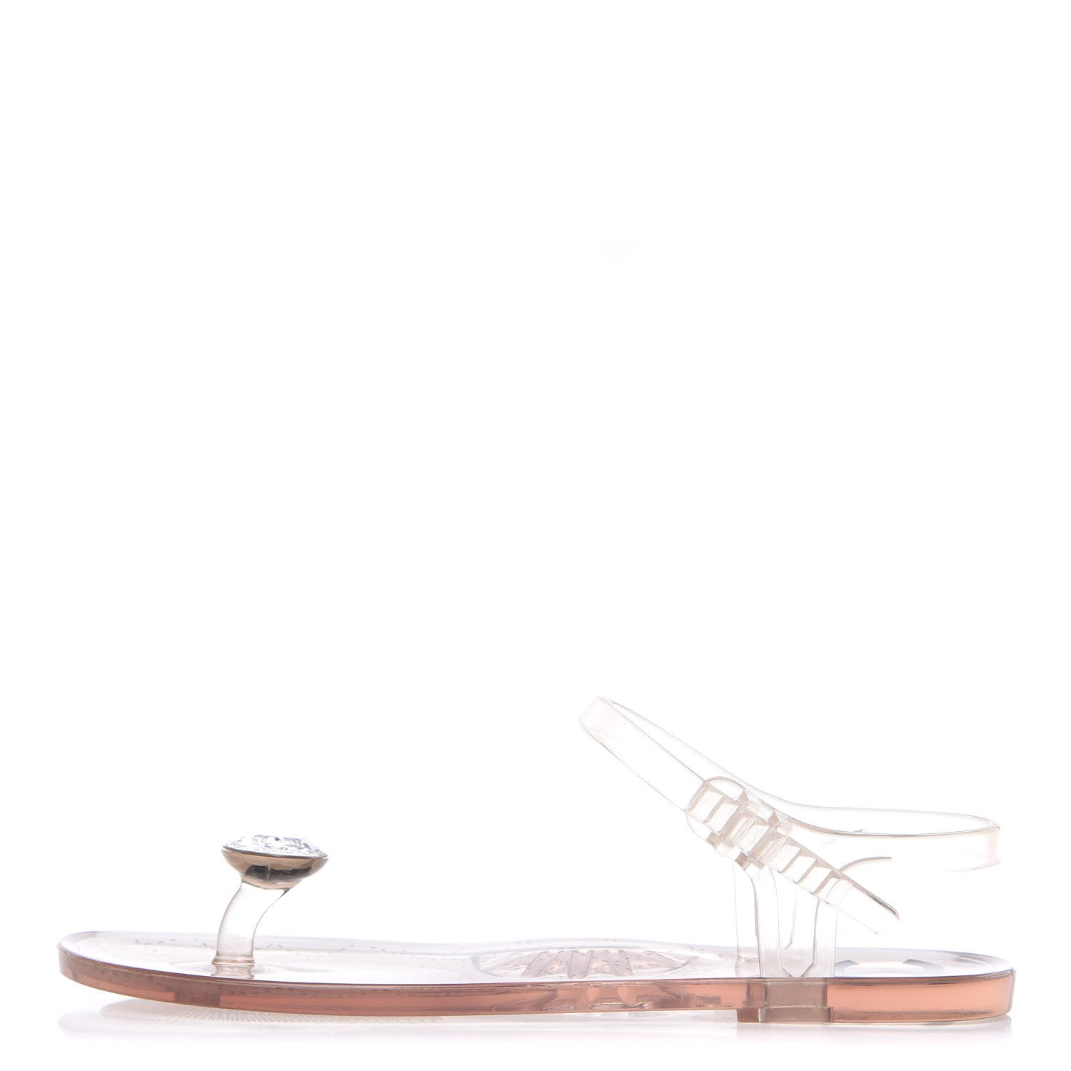 Chanel Jelly Crystal CC Thong Sandals 36 Clear 1 of 8