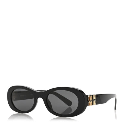 Miu Miu Acetate Oval Sunglasses SMU 06Z Black 1 of 8