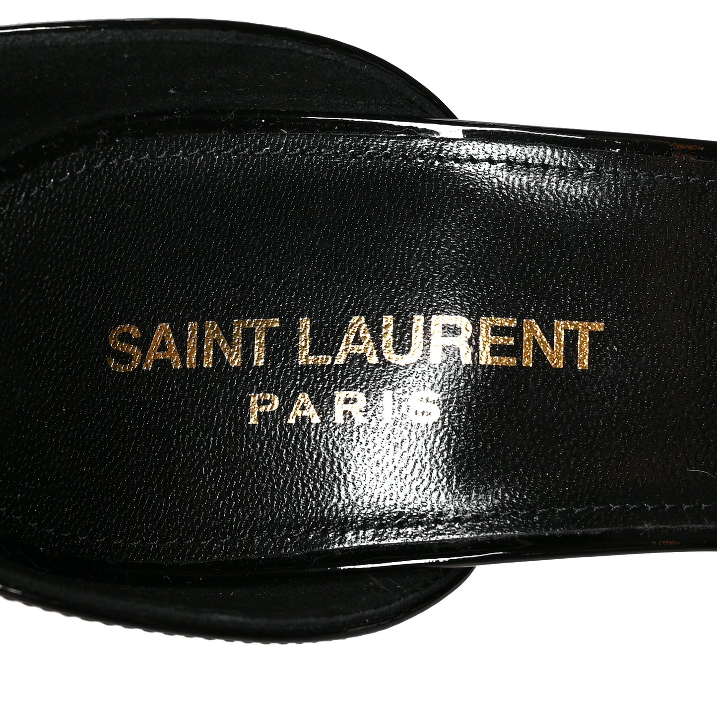 Patent Calfskin Opyum 110 Sandals 38.5 Black Gold