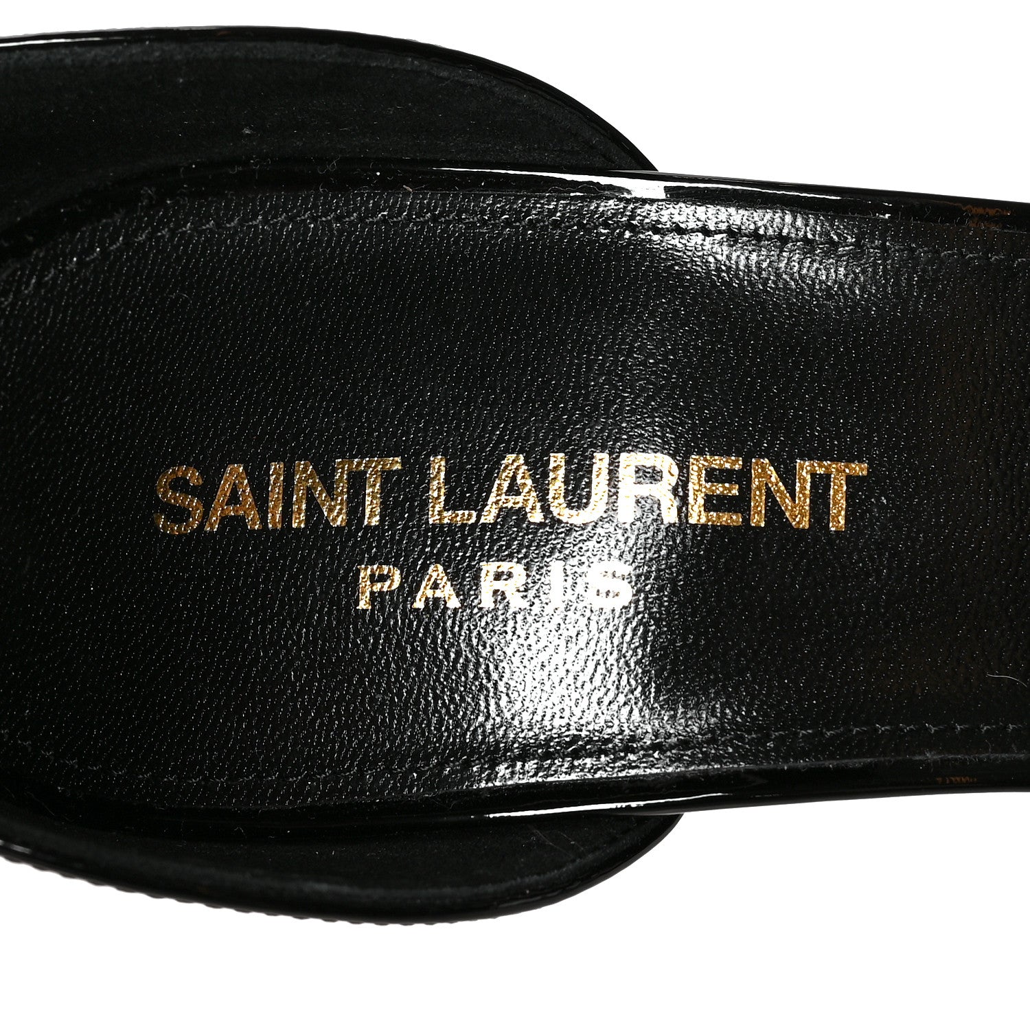 Saint Laurent Patent Calfskin Opyum 110 Sandals 38.5 Black Gold 7 of 7