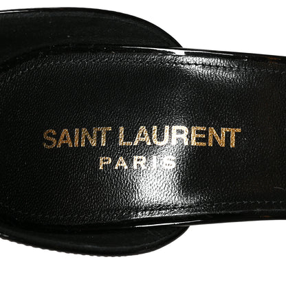 Saint Laurent Patent Calfskin Opyum 110 Sandals 38.5 Black Gold 7 of 7