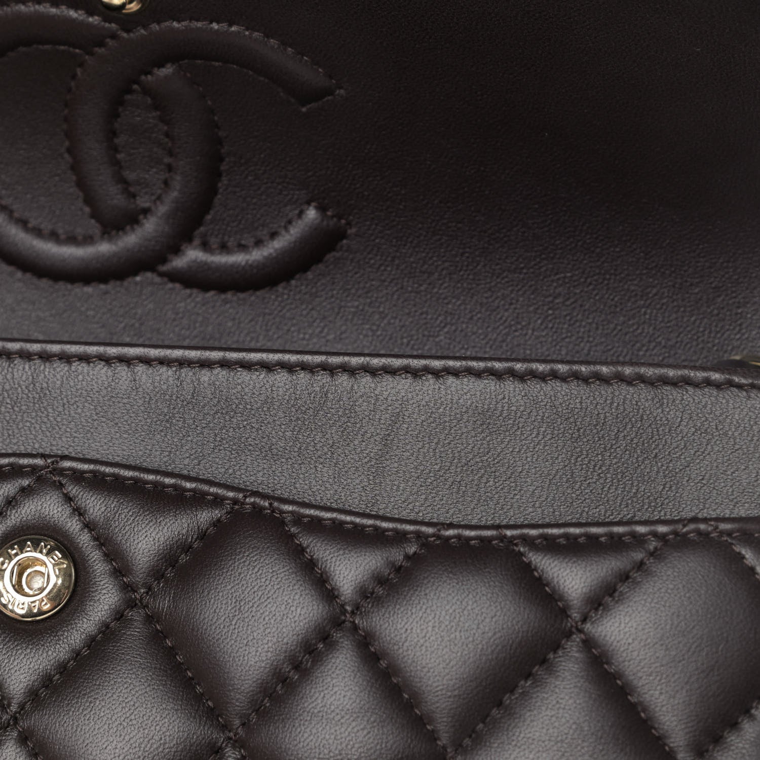 Chanel Lambskin Quilted Small Double Flap Dark Brown 5 of 7