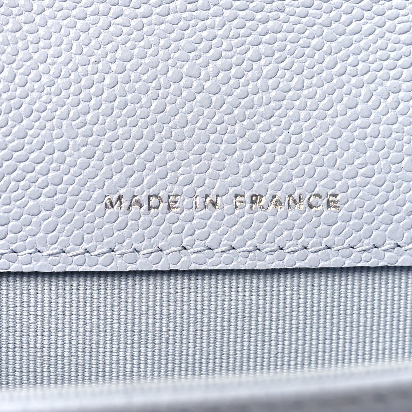 Caviar Quilted Flap Card Holder Wallet Light Blue