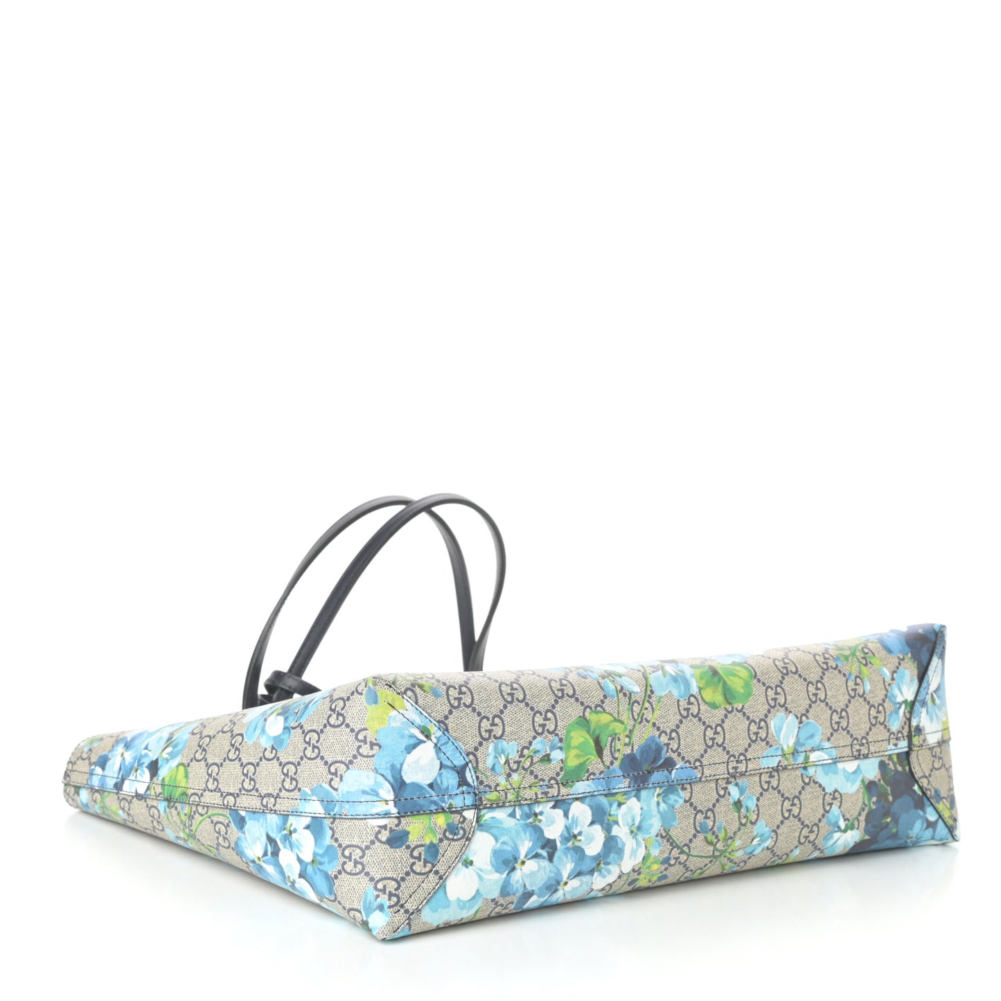 GG Supreme Monogram Blooms Medium Reversible Tote Beige Blue Navy