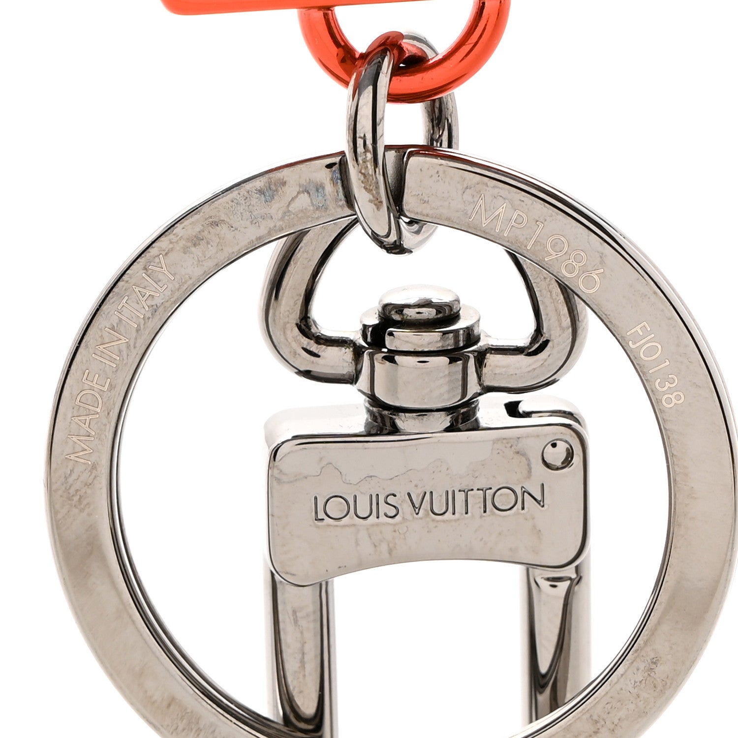 Louis Vuitton Metal Enamel Upside Down Bag Charm Key Holder Coral 3 of 3