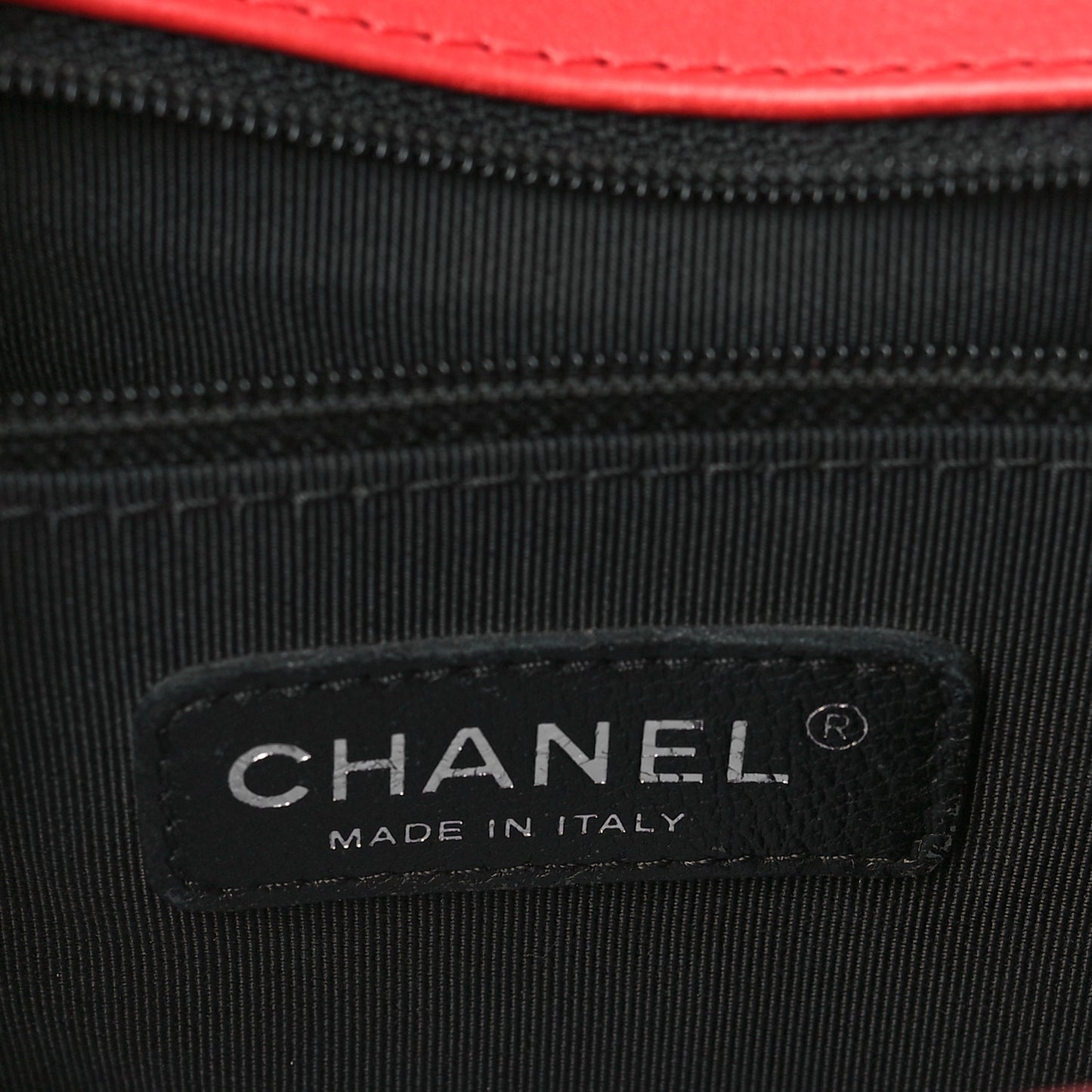 Calfskin Quilted Large Boy Flap Red